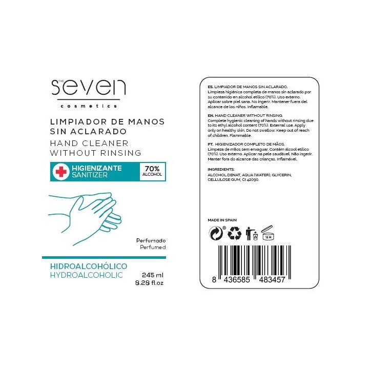 Gelový dezinfekční prostředek na ruce The Seven, 245 ml