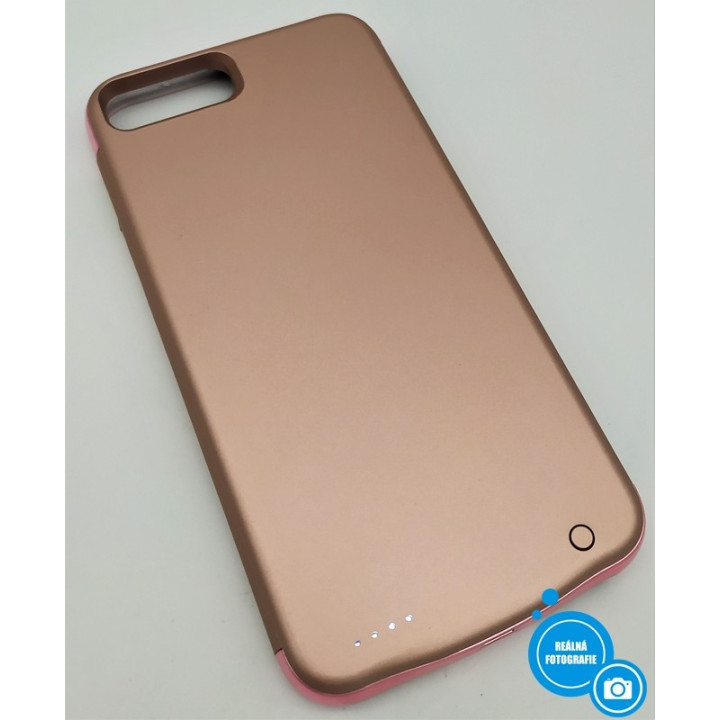 Ochranný kryt s externí baterií pro Apple iPhone 6Plus/7Plus, Rose Gold