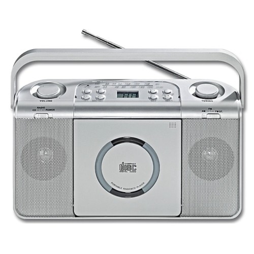 Přenosné rádio s CD přehrávačem Weltbild 5486030, stříbrná