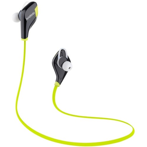 Sportovní Bluetooth sluchátka s mikrofonem Andoer, zelená