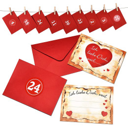Romantický adventní kalendář Kohmui KOH-1121-DE, červená