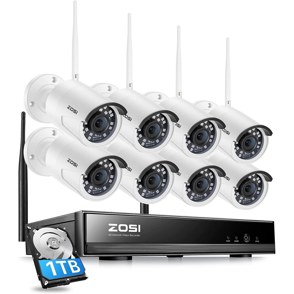 Bezdrátový bezpečnostní kamerový systém Zosi ZG2332M (8x kamera, 1x záznamové zařízení)