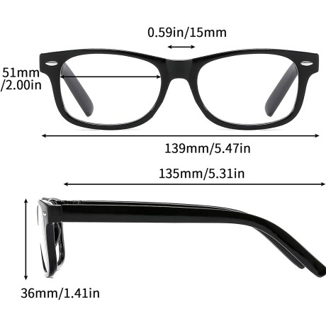 Brýle na čtení Suertree OCD 62, +3.5, 3ks, černá