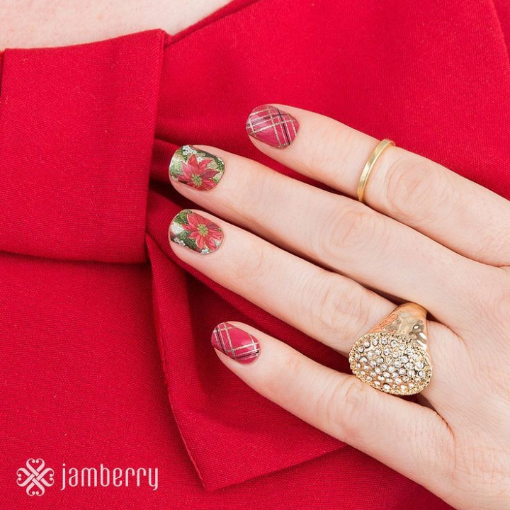 Nehtový wrap Jamberry 9K83 - Tinsel Poinsettia 0916, 10ks