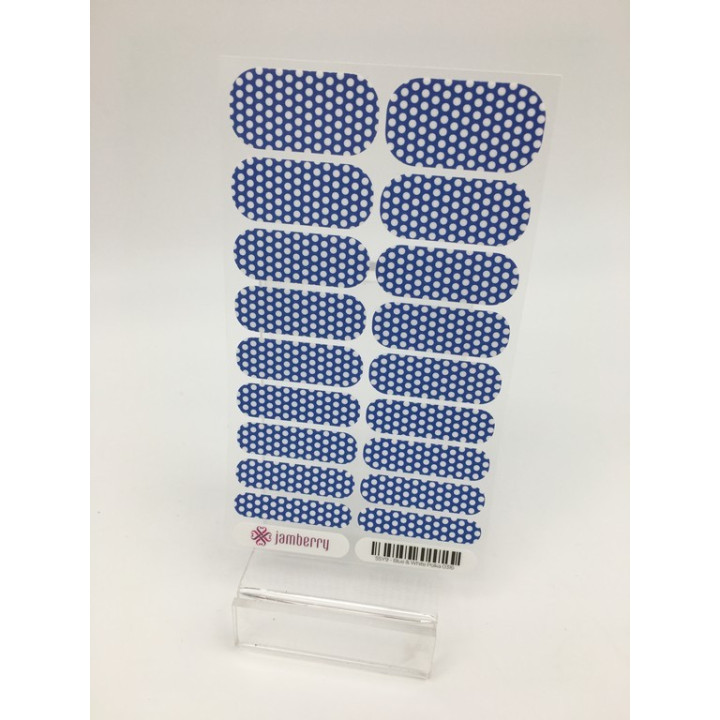 Nehtový wrap Jamberry 55Y9 - Blue & White Polka 0316