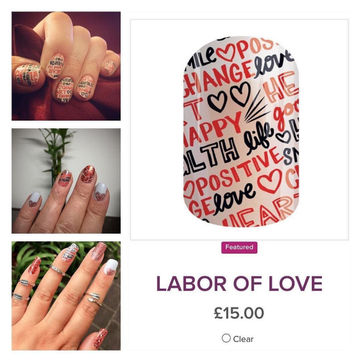 Nehtový wrap Jamberry 87A2 - Labor Of Love 0916, 10ks