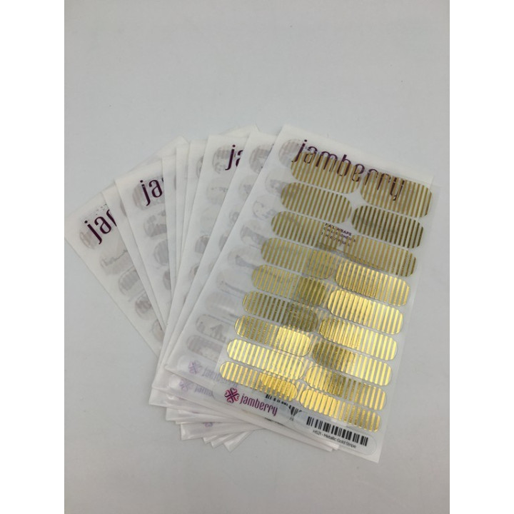Nehtový wrap Jamberry HS21 - Metalic Gold Stripe, 10ks