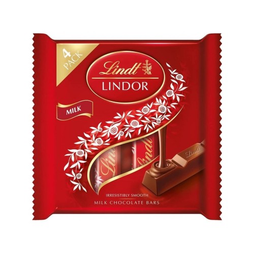 Mléčné čokoládové tyčinky Lindt Lindor, 4x25g