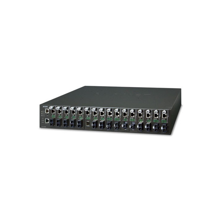 Konvertor síťové kabeláže Planet MC-1610MR Dual AC (100~240V AC), 16 slotů