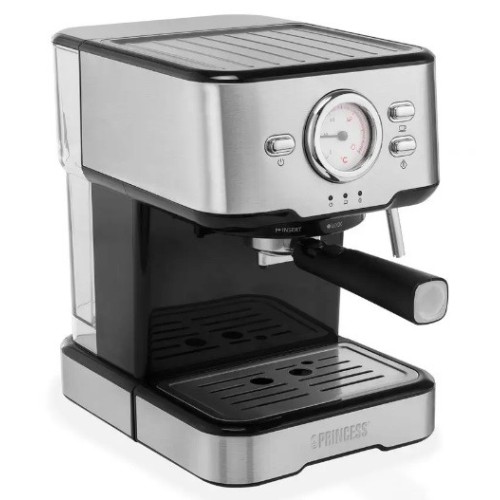 Pákový kávovar Princess 249412, 1100 W, 1,5 l, stříbrnočerná