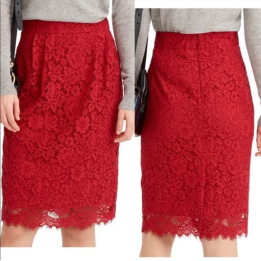Dámská krajková sukně NWT J. Crew XS, červená