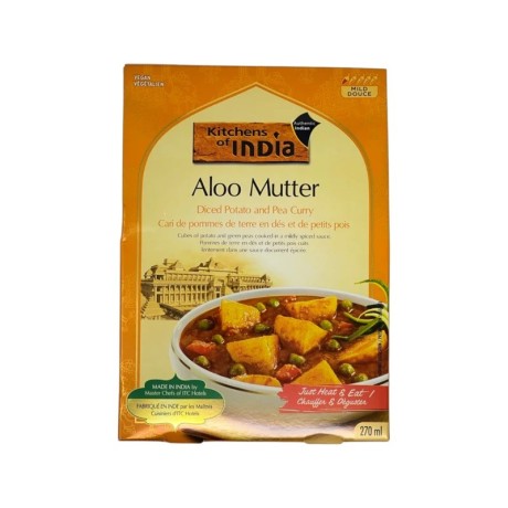 Hotové jídlo Aloo Mutter krájené brambory a hráškové kari, 270ml