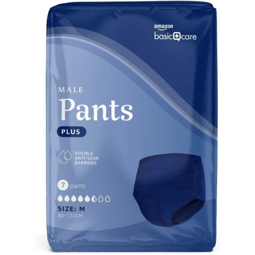 Inkontinenční kalhotky Amazon Basic Care Plus pro muže, velikost M, 7ks
