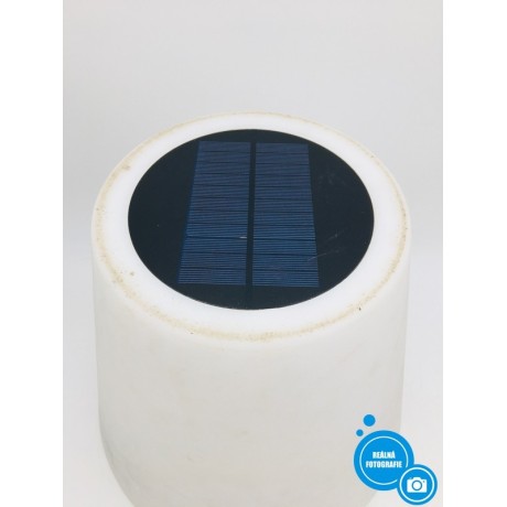 Bluetooth solární LED lampa s reproduktorem, bílá