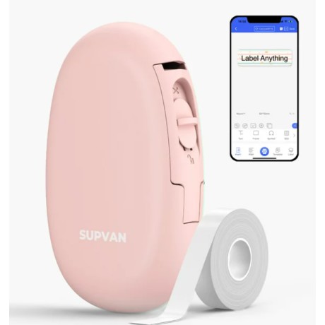 Bluetooth tiskárna na štítky Supvan E10, růžová