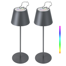 Stmívatelná stolní (nabíjecí) USB LED lampička GT-009, 2ks, šedá