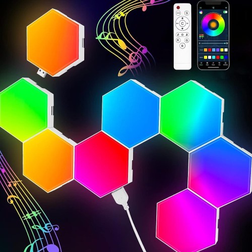 SMART RGB LED Hexagon panel Wall Tisofu-3, 8ks