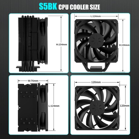 Chladič CPU UpHere S5BK, 1800 ot./min.
