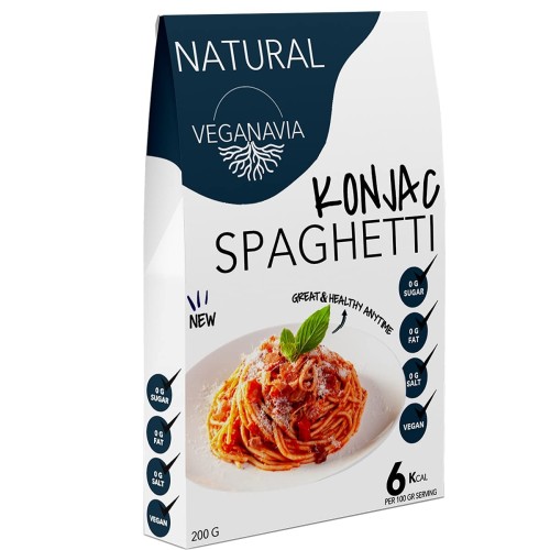100% bezlepkové konjakové špagety Veganavia Natural, 200 g