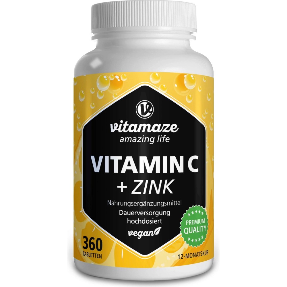 Doplněk stravy Vitamaze Vitamin C+zinek, 180 tablet
