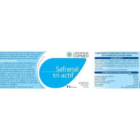 Doplněk stravy Laboratories Copmed Safranal tri-actif, 90 kapslí