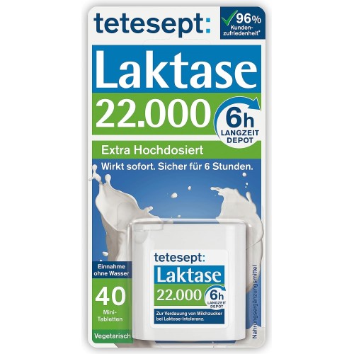 Doplněk stravy s laktázou Tetesept Laktase 22.000, 40 tablet