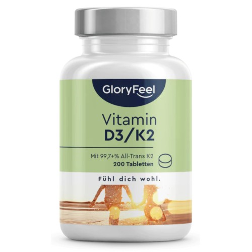 Doplněk stravy GloryFeel Vitamin D3/K2, 200 tablet