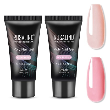UV/LED gelový lak Rosalind, pearl pink & soft pink, 2 x 30 ml