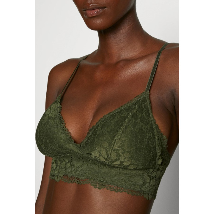 Trojúhelníková podprsenka Only Onlmadison Bra, khaki, vel. XS