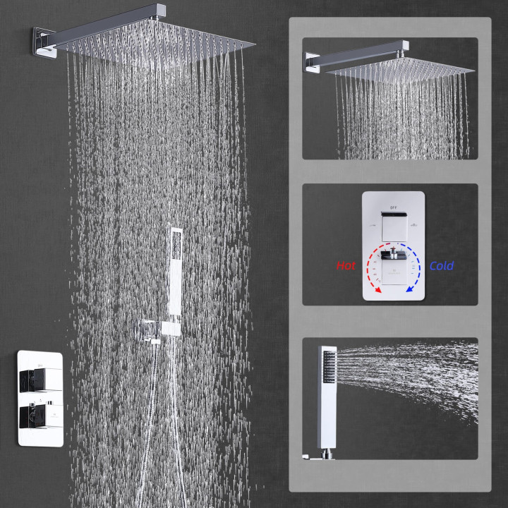 Termostatický systémový set dešťové sprchy Homelody, černá
