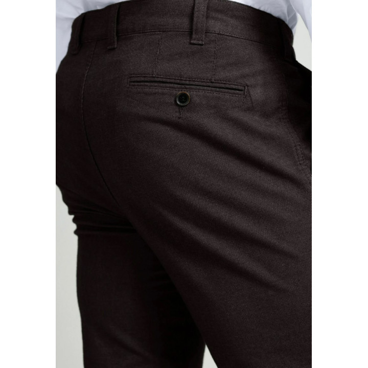 Pánské kalhoty Boston Park Chino, barva tmavě hnědá, vel. 68