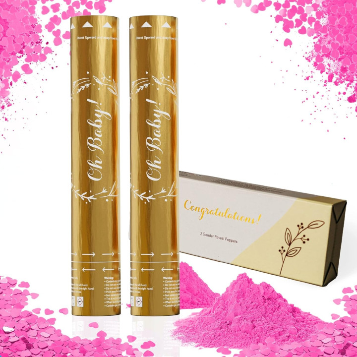 Vystřelovací konfety Team Planet, 30 x 5 x 5 cm, růžová, 2 ks