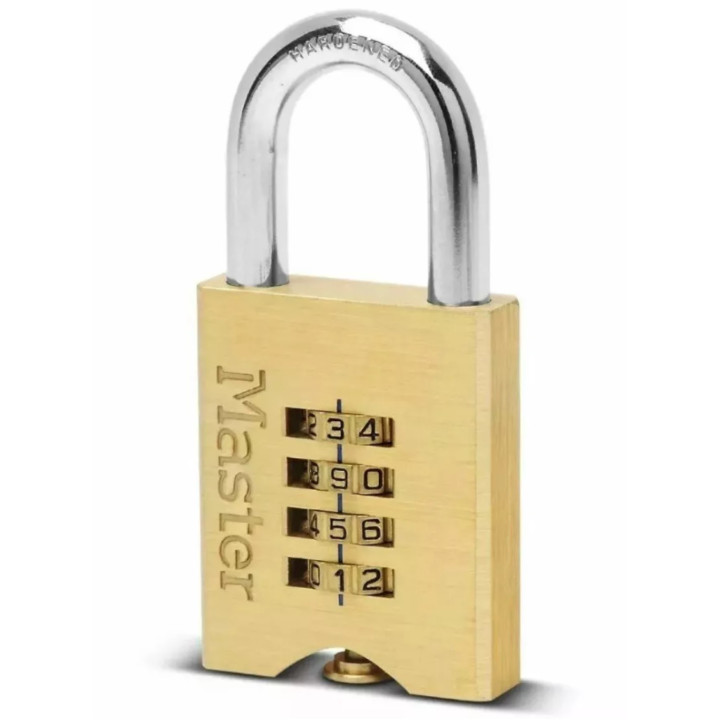 Vísací zámek s číselným kódem Master Lock, 50 mm, mosaz