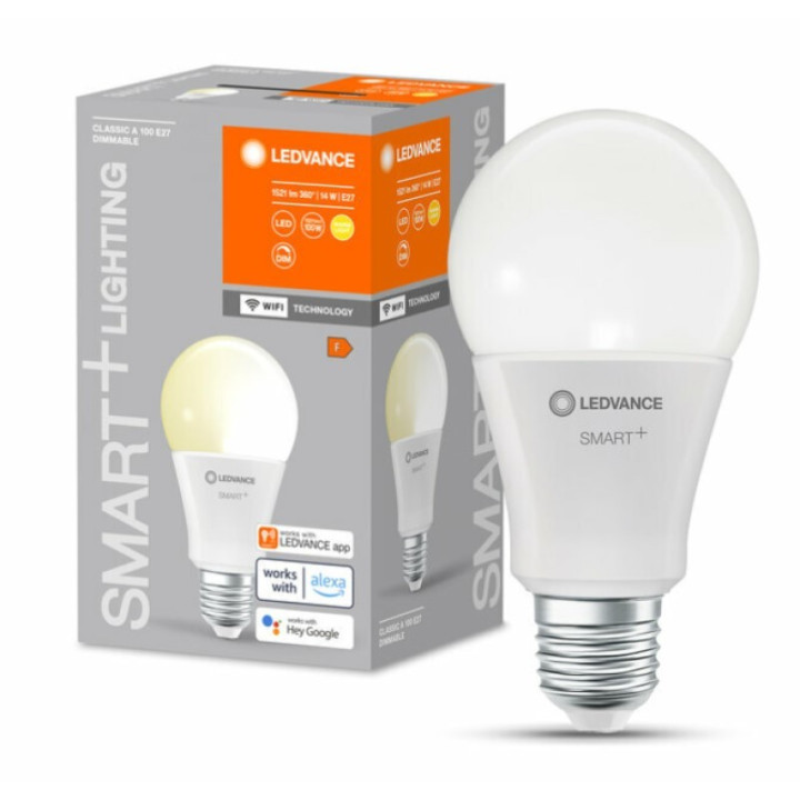 LED SMART+ Wi-Fi žárovka Ledvance A100, 14W, E27