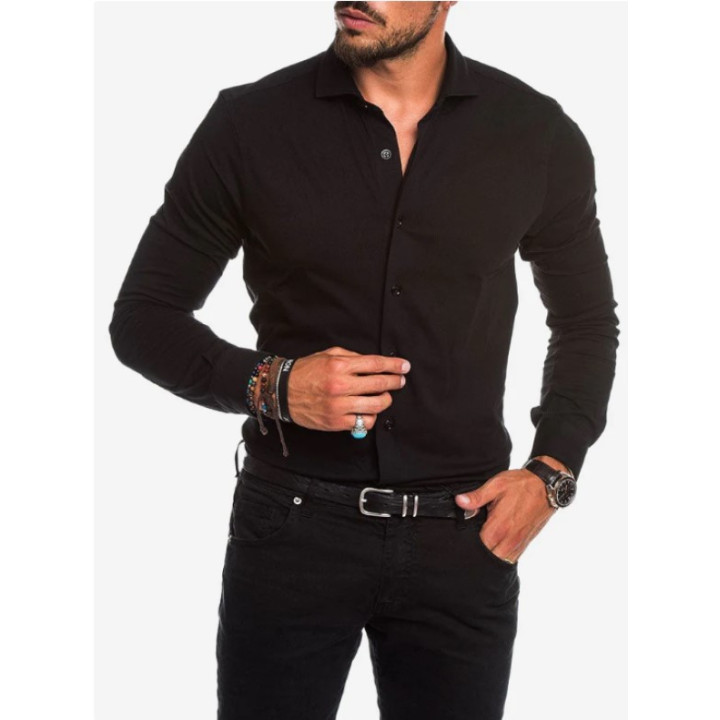 Pánská košile Nohow Kevin Jersey, vel. L, černá