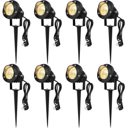 Zahradní reflektory Ledmo, teplá bílá, 8 ks