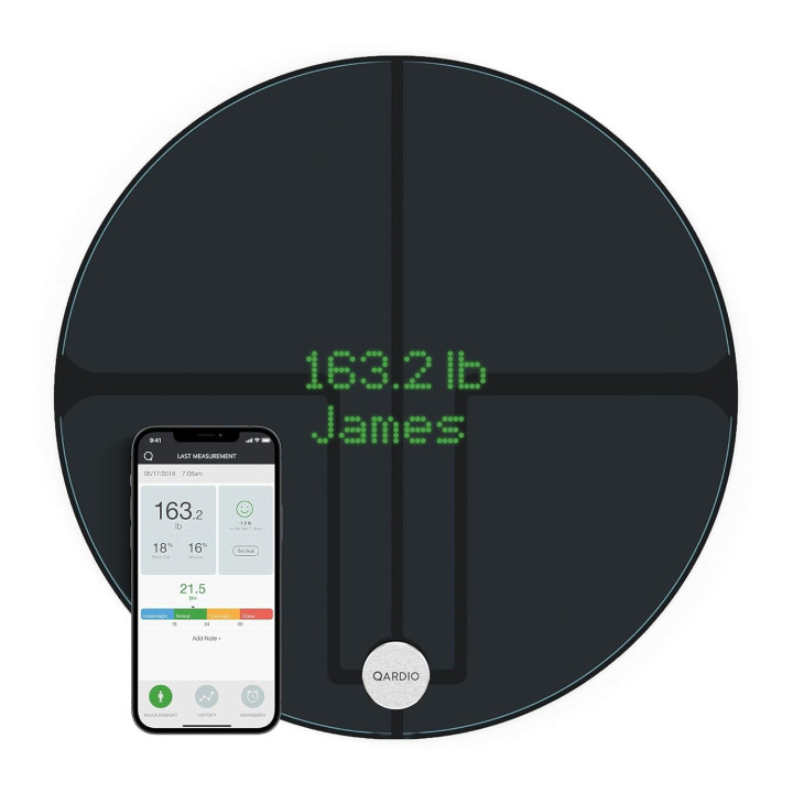 Smart váha QardioBase 2 Wireless Scale James 163.2 Ib, černá