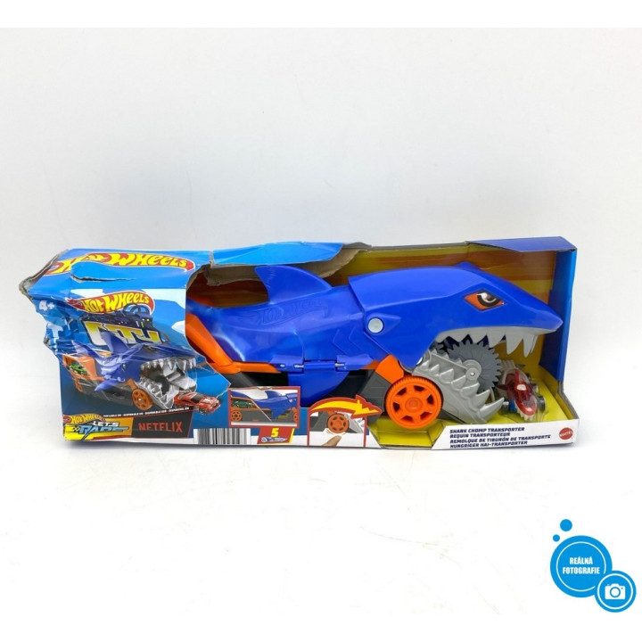 Dětská hračka žraloka Hotwheels Chomp Transporter GVG36
