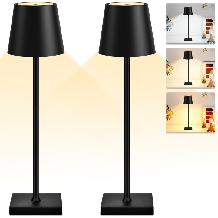 USB LED stolní lampa se 3 barevnými režimy ‎LIUWID ML002, 3,5W, černá, 2ks