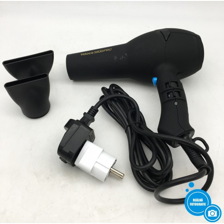 Fén na vlasy Diva Pro Styling Veloce 3800 Pro, 2200 W, černá