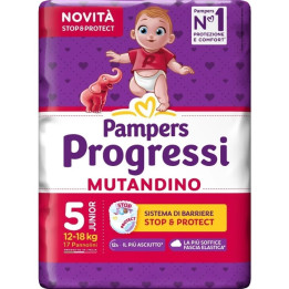Dětské plenkové kalhotky Pampers Progressi Mutandino, vel.5 (12-18kg), 17ks