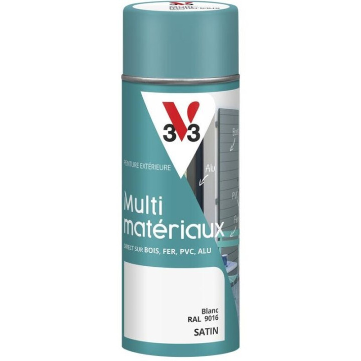 Víceúčelová barva ve spreji V33 Blanc RAL 9016 Satin, 400 ml