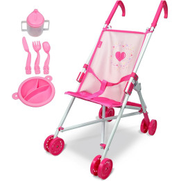 Kočárek pro panenky Anivia Doll Umbrella Stroller DB116A, růžová