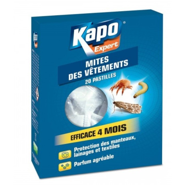 Pastilky proti molům a roztočům Kapo Expert Efficace 4 mois, 20ks