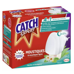 Elektrický difuzér proti komárům 4v1 Catch Expert, 18 ml, 45 nocí, máta a eukalyptus