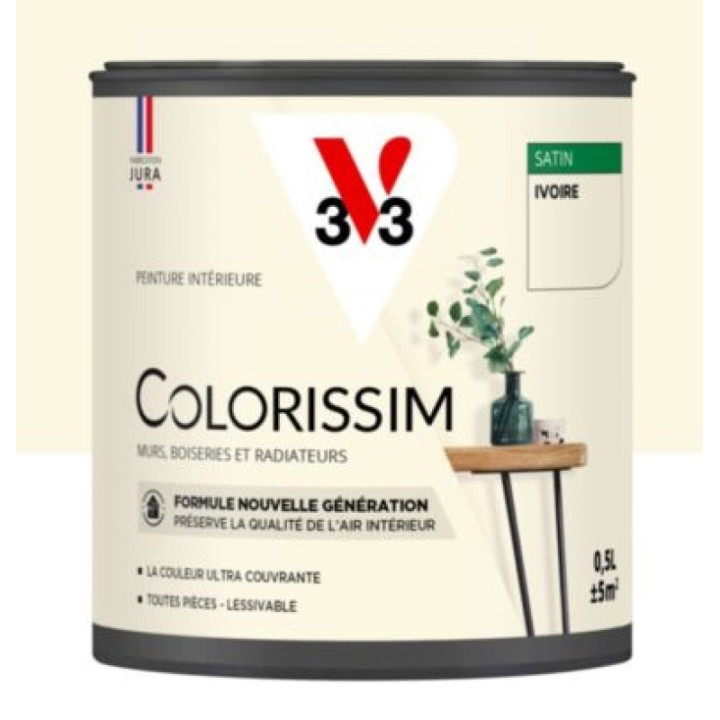 Interiérová barva V33 Colorissim, odstín Ivoire, 0,5 l
