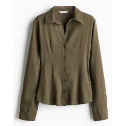 Dámská lněná košile H&M, vel. XL, khaki