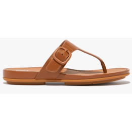 Dámské kožené žabky FitFlop Gracie Rubber-Buckle, vel. EU 37,5, hnědá