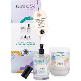 Dárková sada Terre d´Oc Udani Coton Thé Blanc, 180g/100 ml