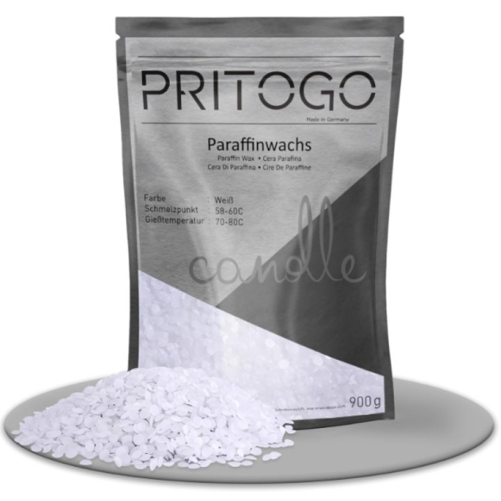 Parafín na výrobu svíček Pritogo Paraffinwachs, 900 g, bílá